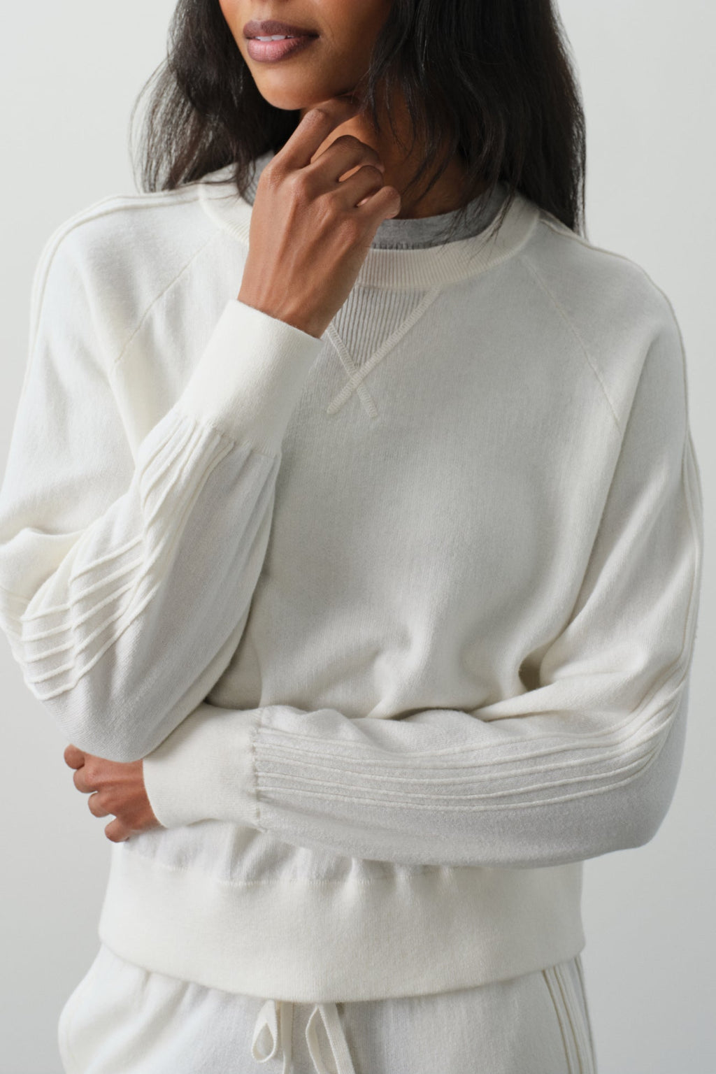KATIE COTTON CASHMERE CREWNECK