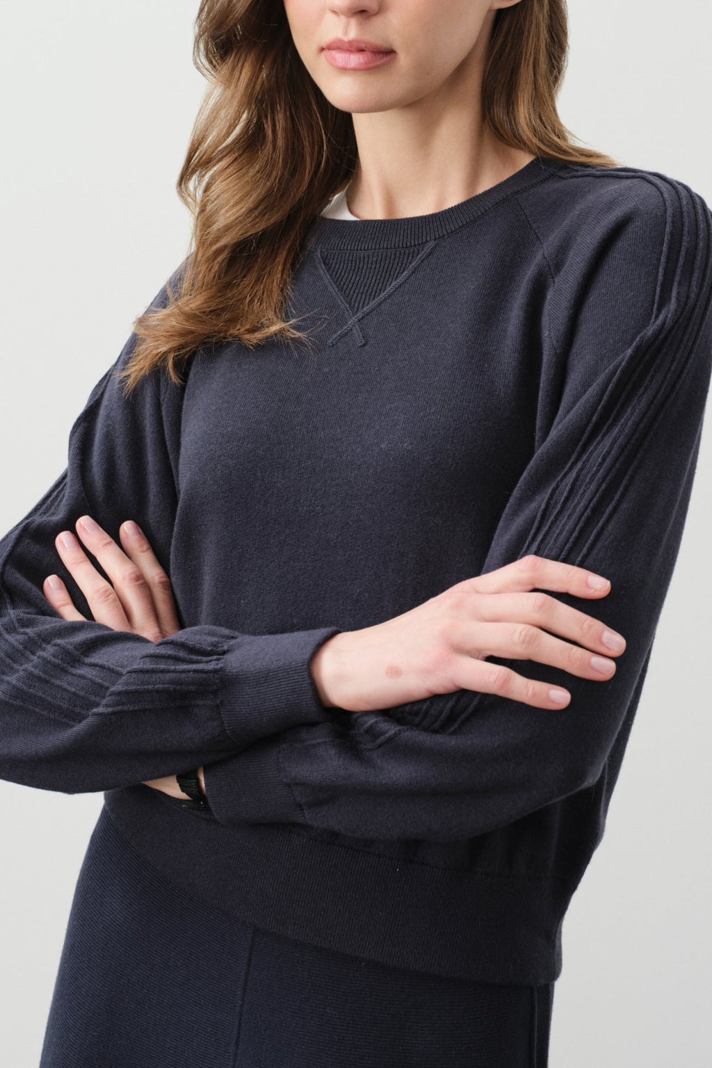 KATIE COTTON CASHMERE CREWNECK