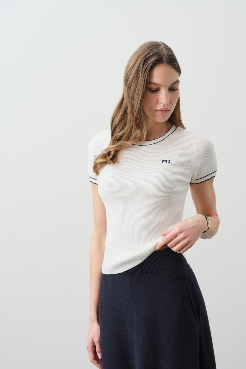 VICTORIA COTTON CASHMERE BABY TEE