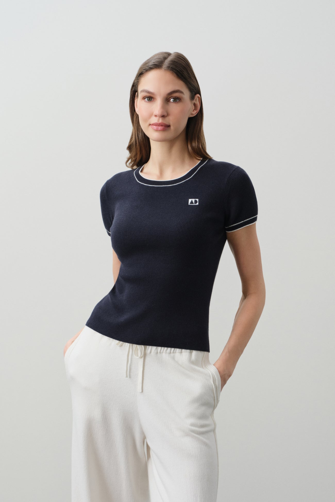 VICTORIA COTTON CASHMERE BABY TEE
