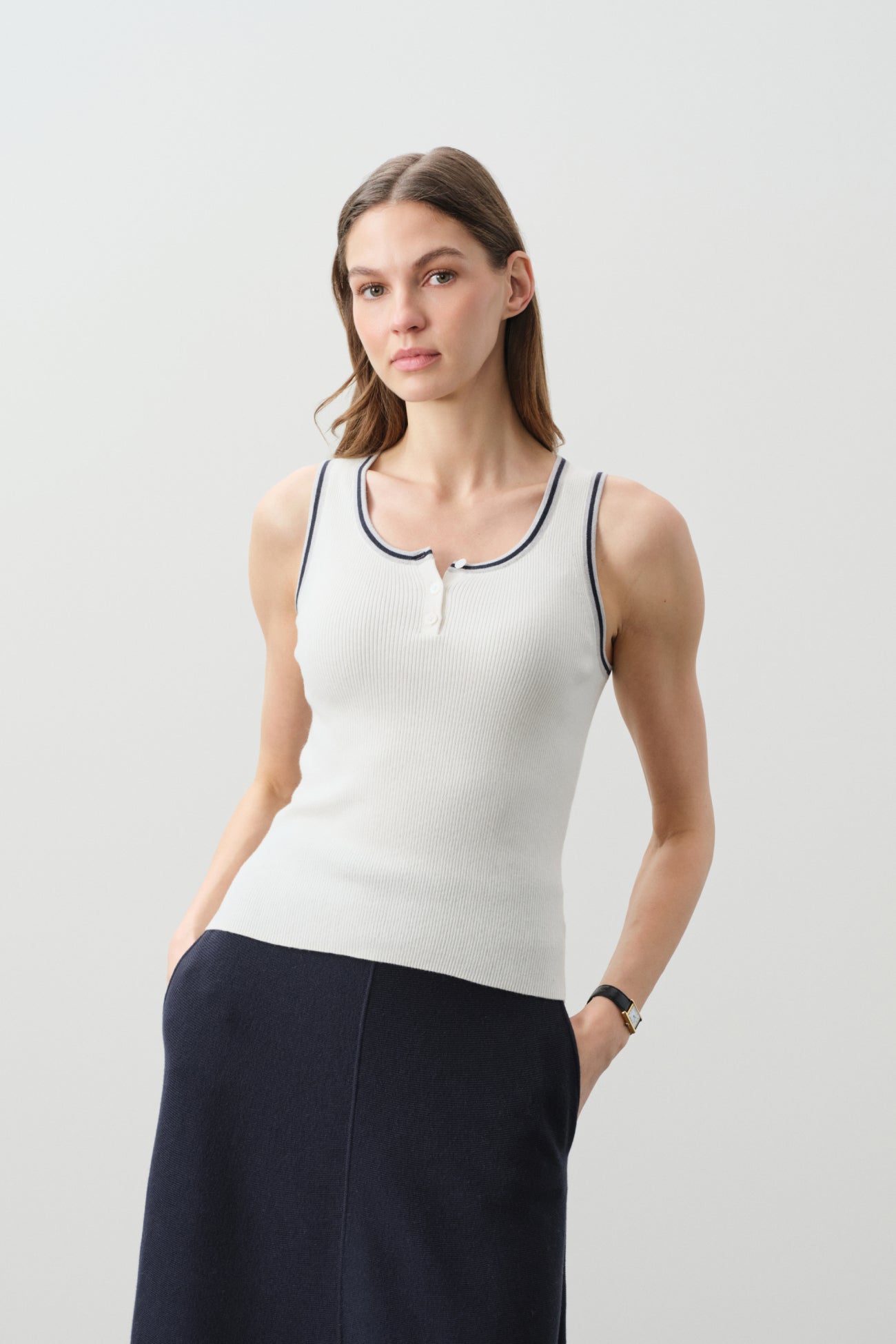 CAMILLE COTTON CASHMERE TANK