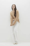 GLADYS BRUSHED CASHMERE V-NECK SWEATER