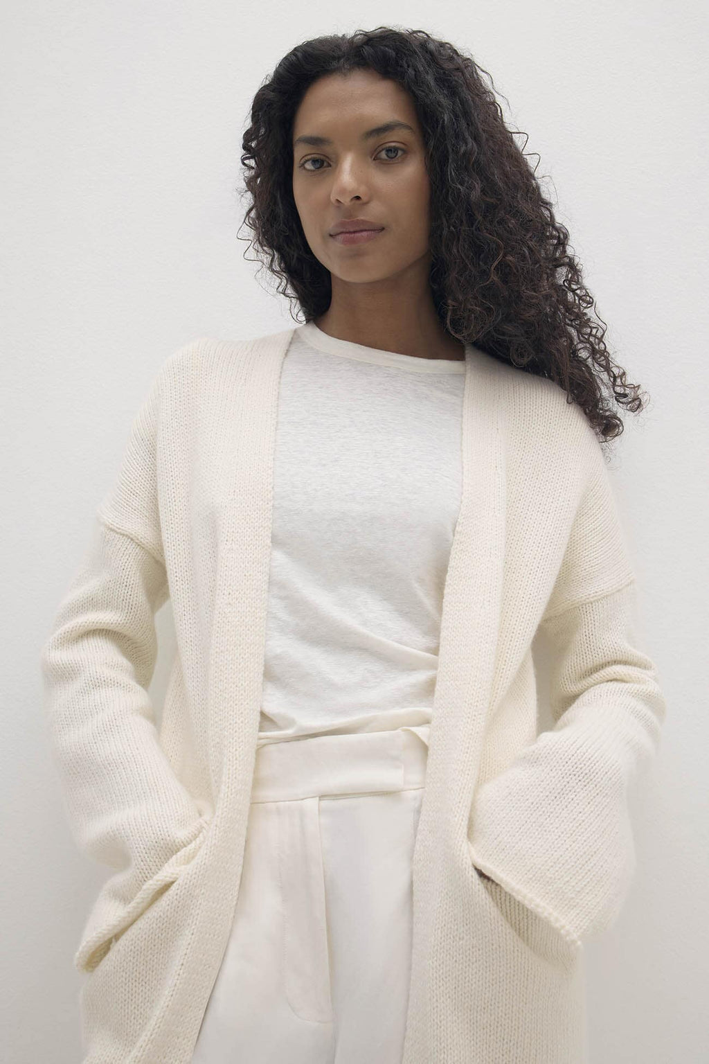 HARRIET LONGLINE ORGANIC CASHMERE BLEND CARDIGAN