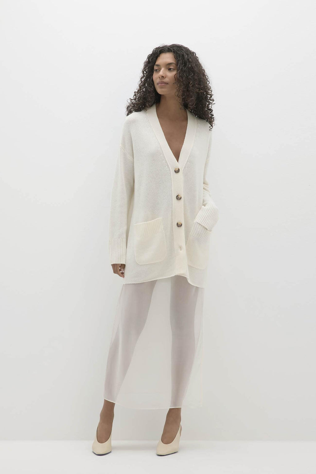 ADELINA BUTTON-UP CASHMERE CARDIGAN