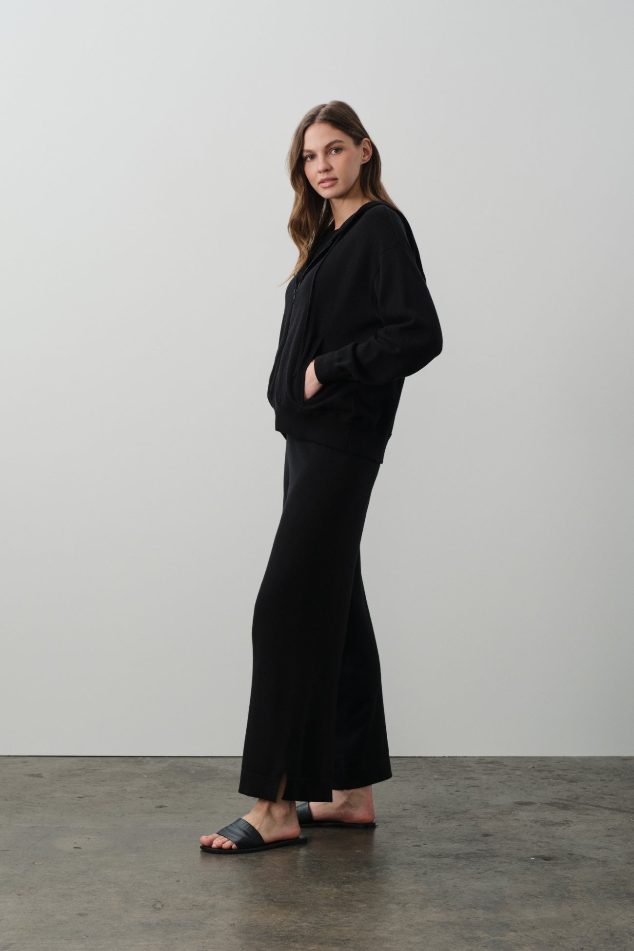 SERENA COTTON CASHMERE ZIP-UP HOODIE