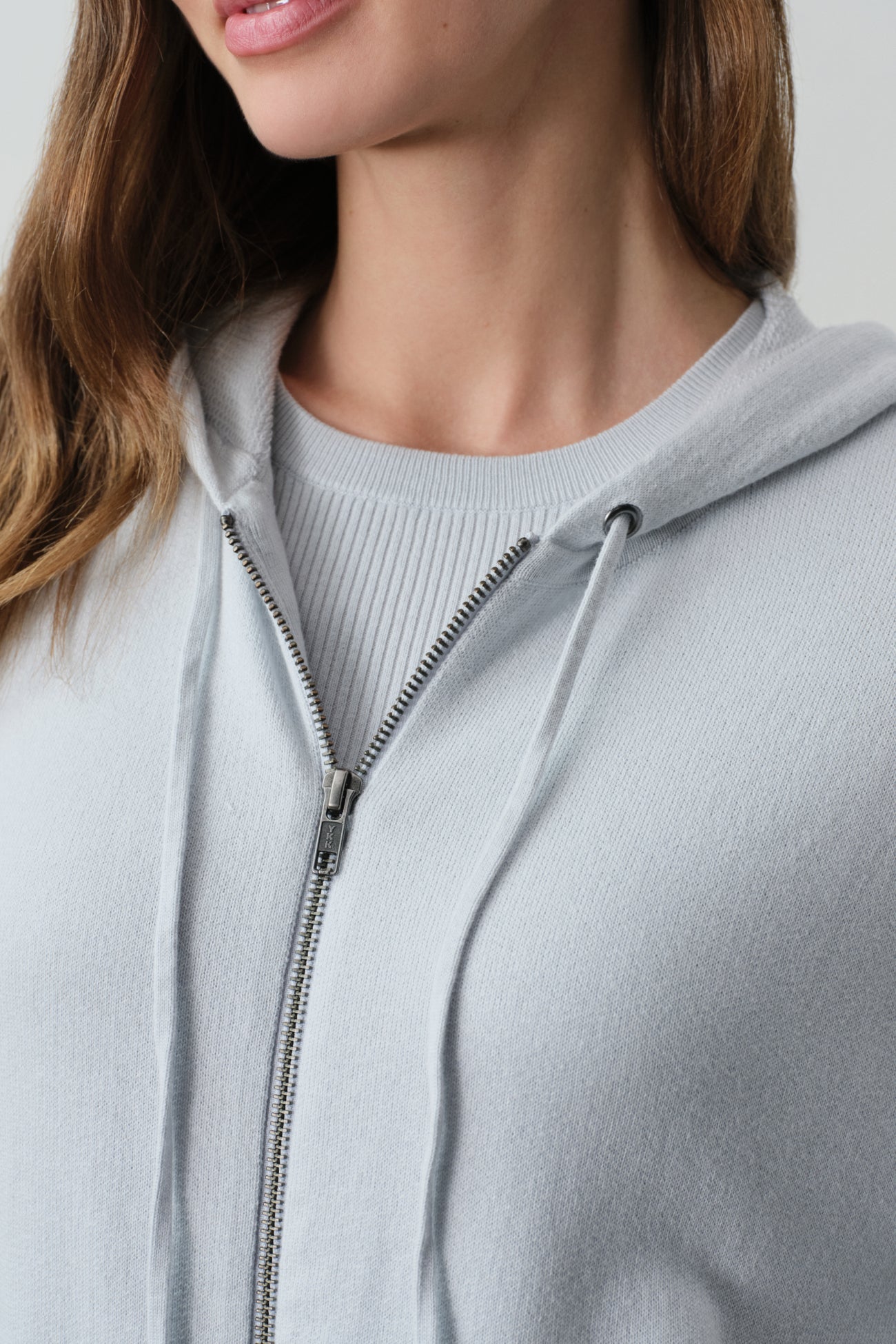 SERENA COTTON CASHMERE ZIP-UP HOODIE