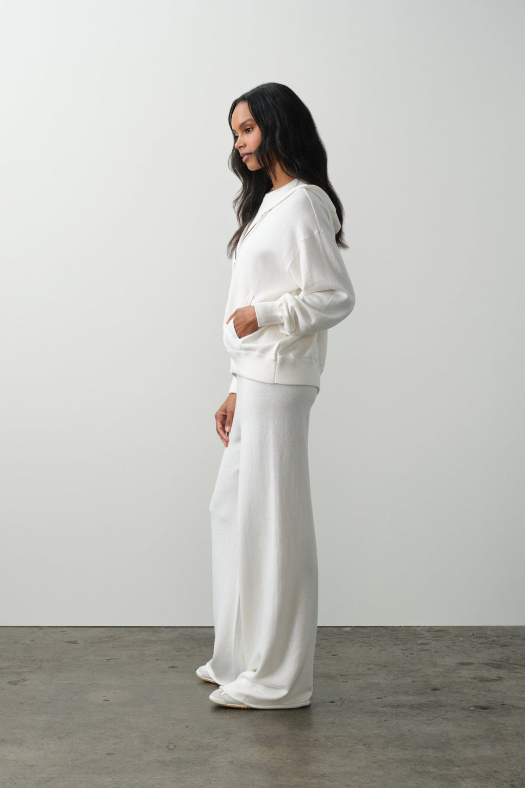 SERENA COTTON CASHMERE ZIP-UP HOODIE