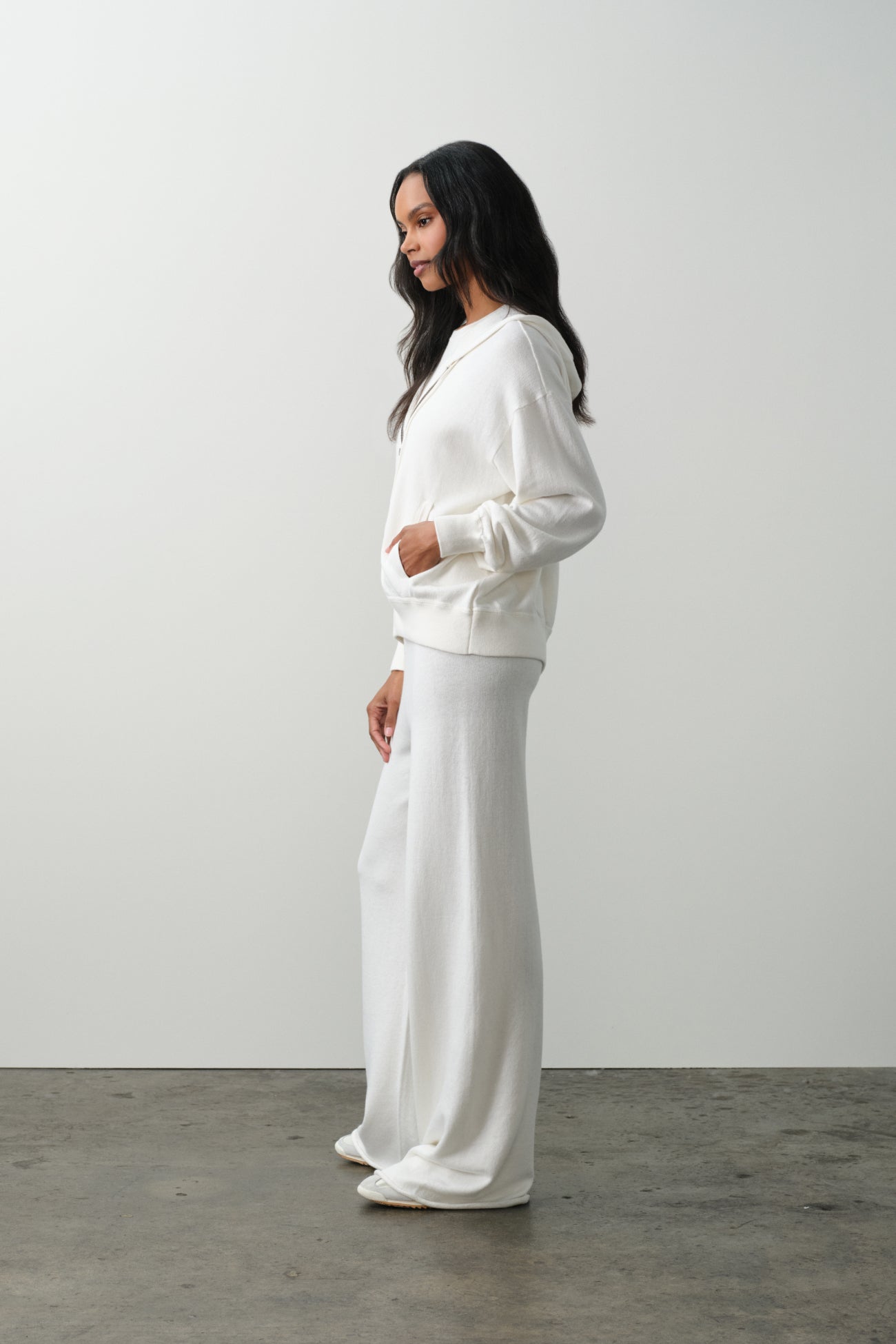 SERENA COTTON CASHMERE ZIP-UP HOODIE