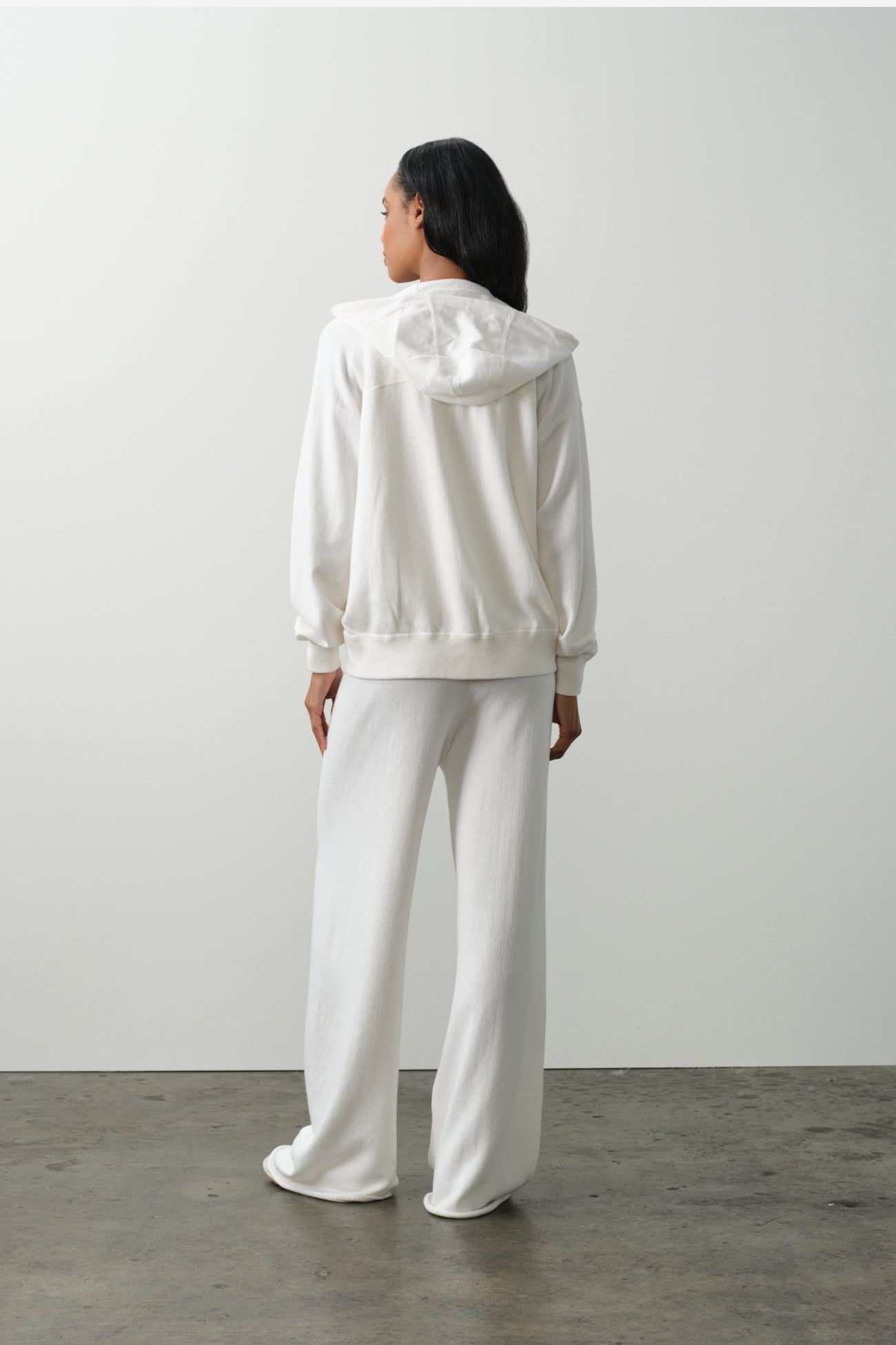 SERENA COTTON CASHMERE ZIP-UP HOODIE