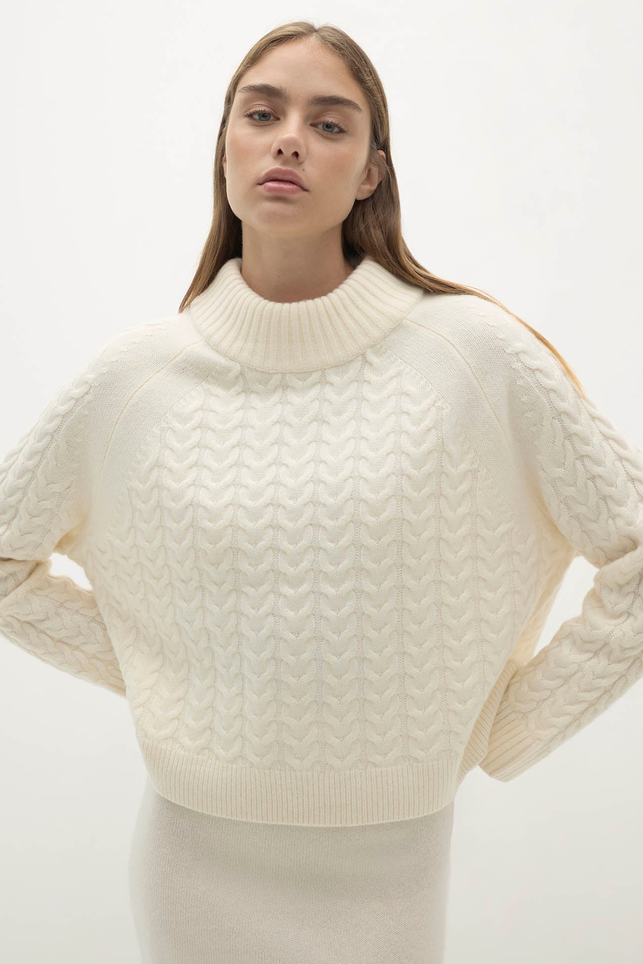 BAILEY CABLEKNIT MOCK NECK